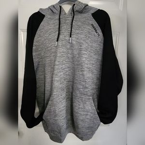 RUSSELL LS POLY HOODIE  SIZE LARGE TALL, COLOR HEATHER BLACK